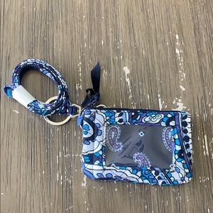 Vera Bradley Zip ID and Lanyard Deep Night Paisley